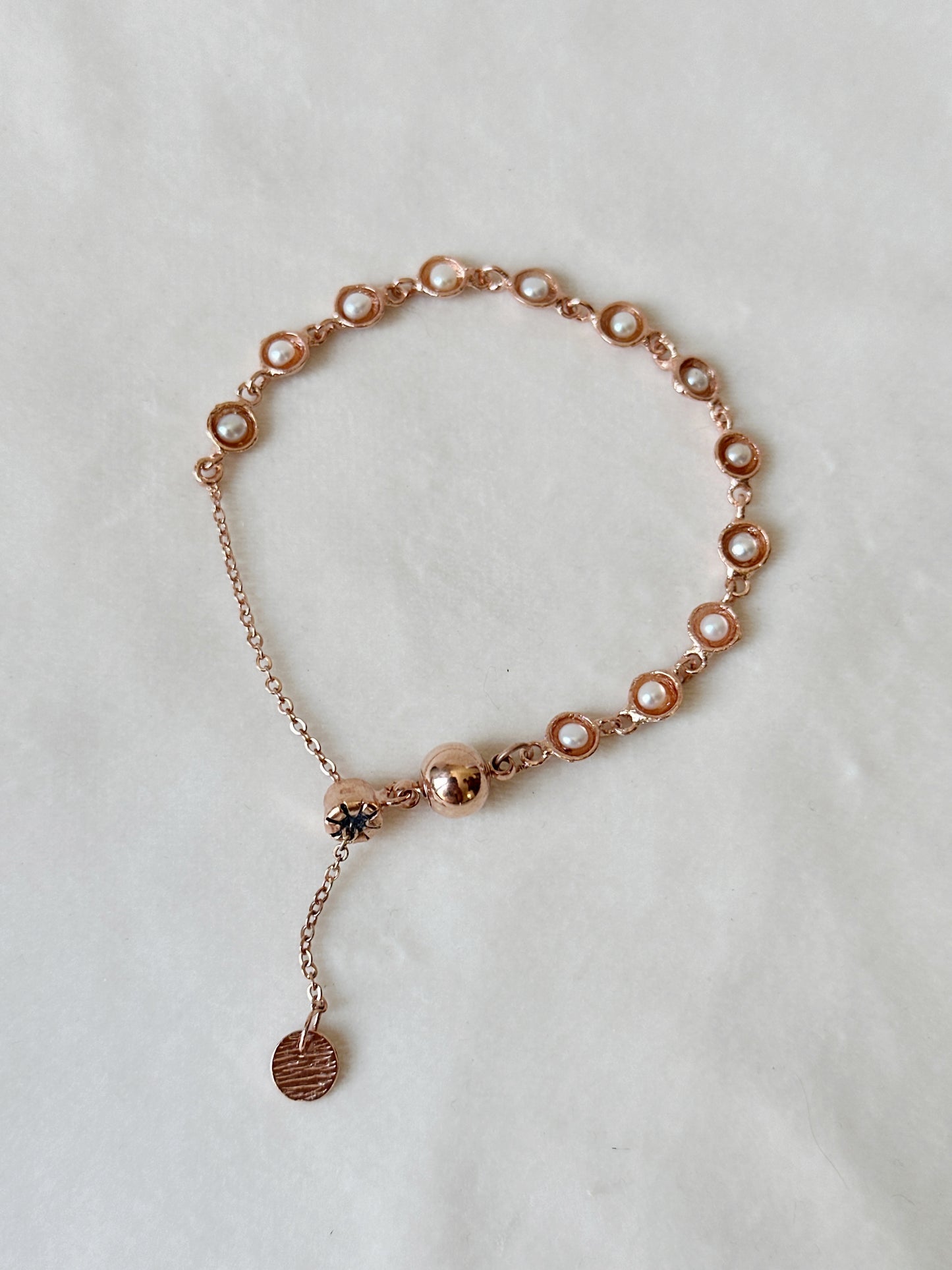 Pearl Cup Cascade bracelet Rose Gold