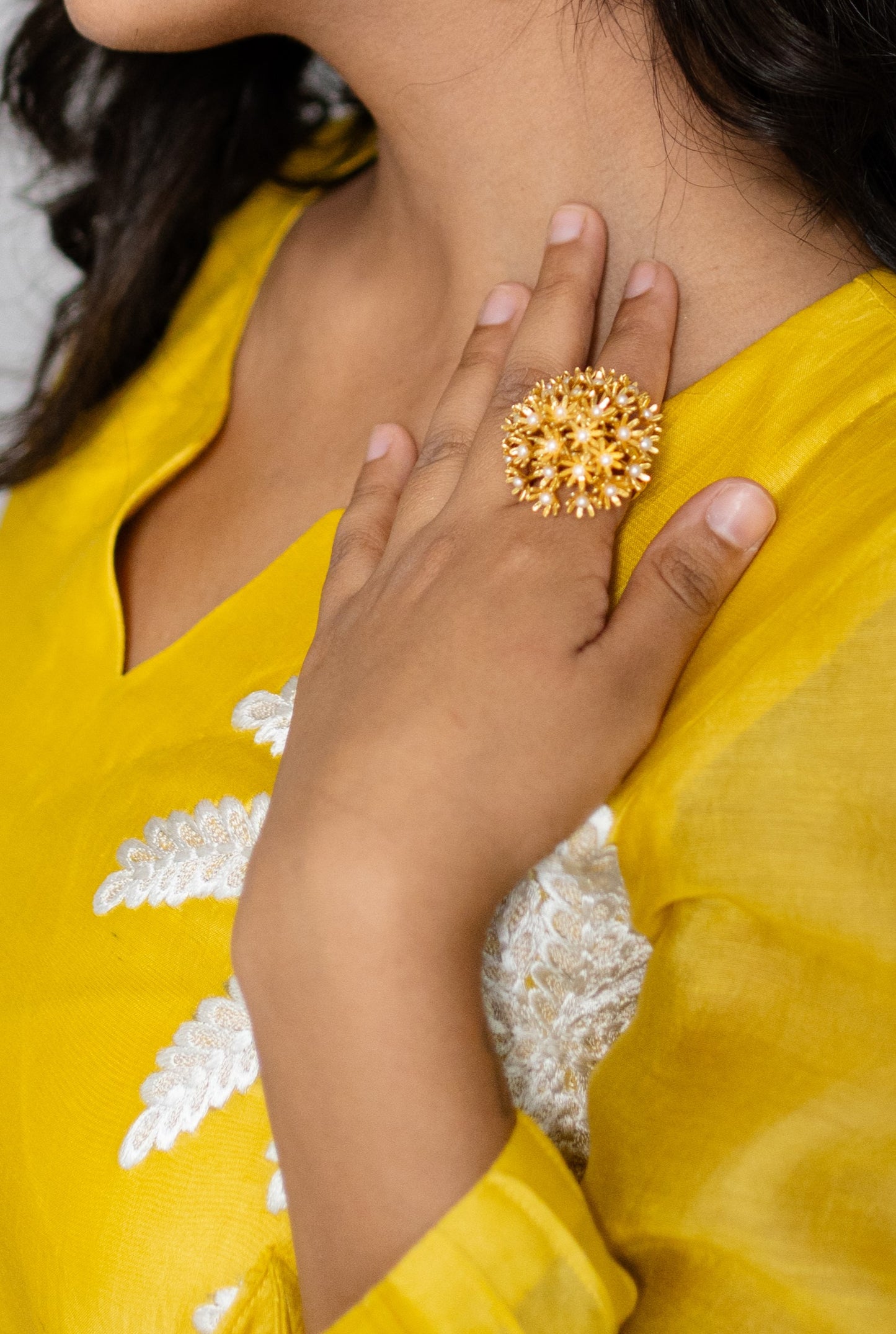 Sunshine Pearl Ring - Gold