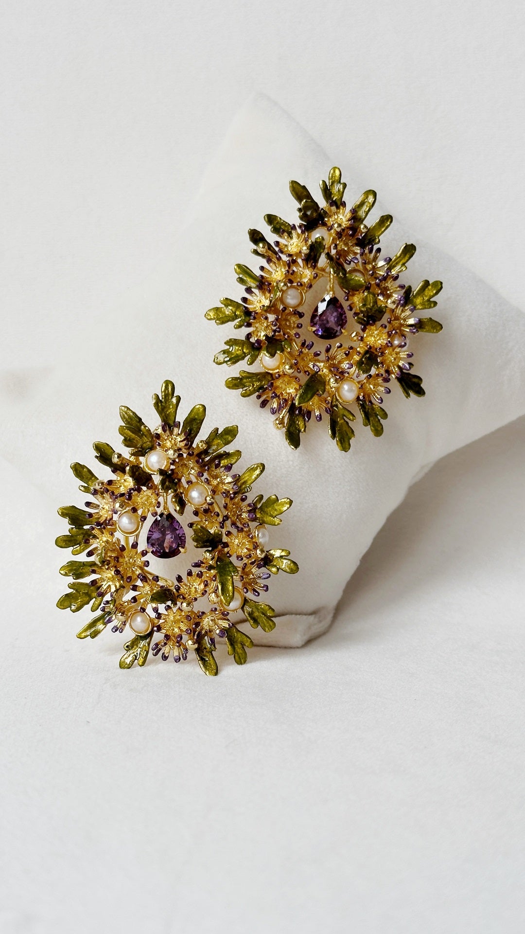 Enchanted Glade Earrings - violet woodland