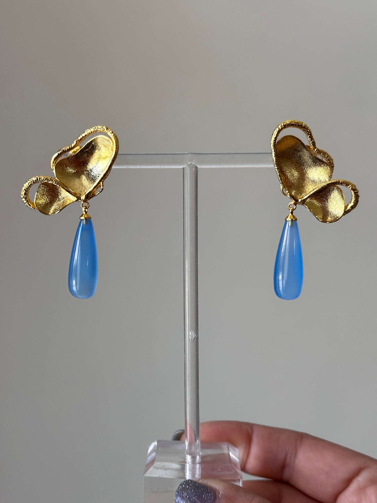 Wings of Spring Butterfly Chalcedony Drops