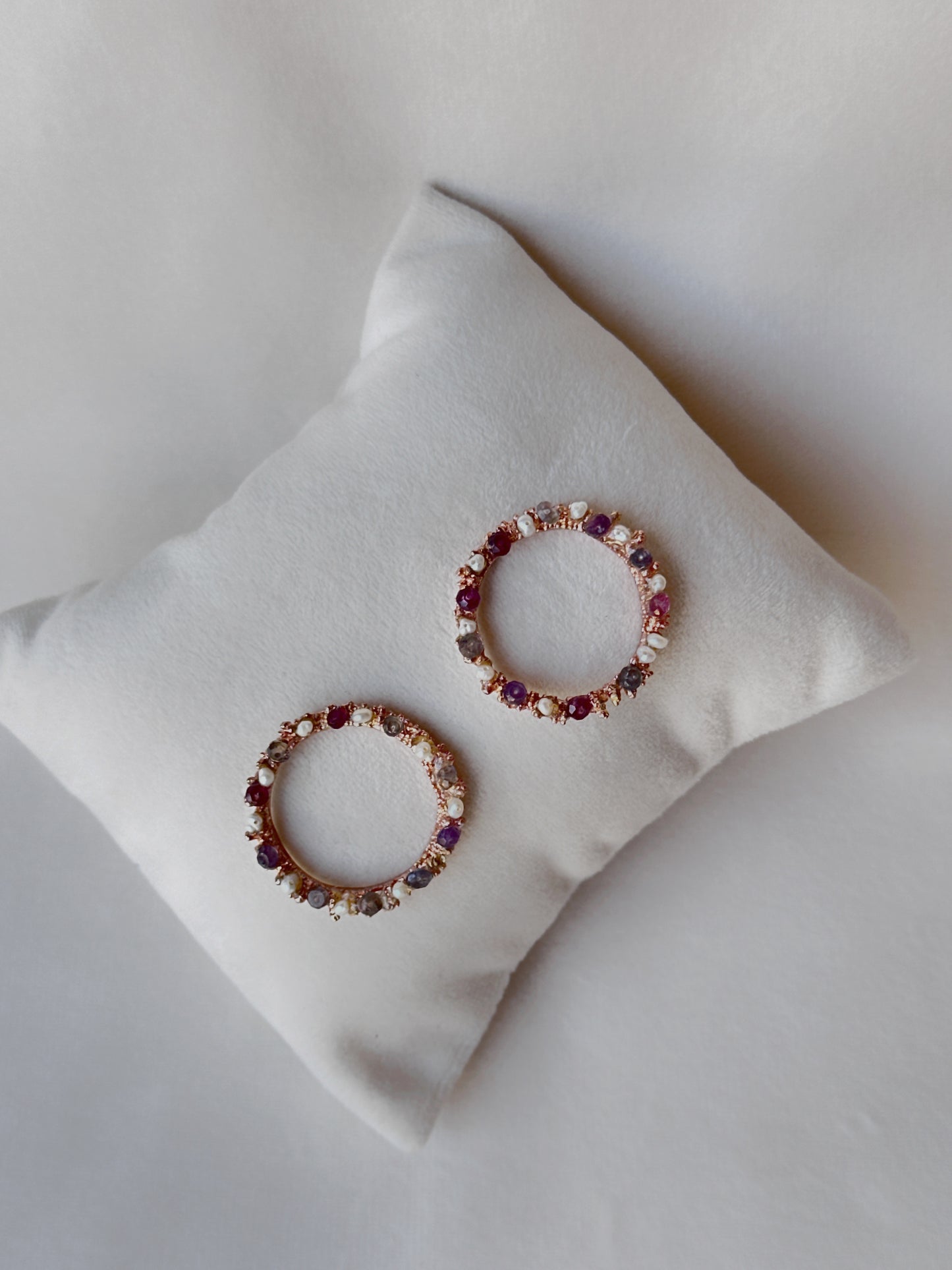 Amethyst Chakra Studs Rose Gold