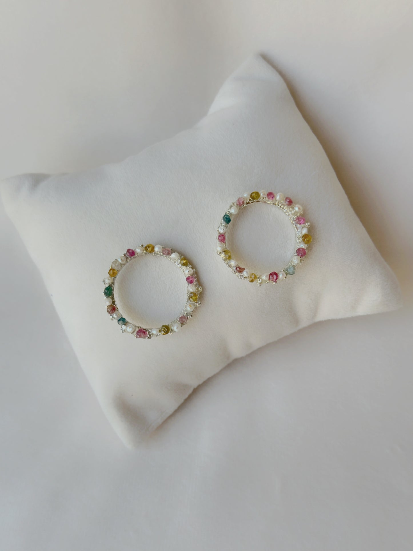 Tourmaline Chakra Studs Silver