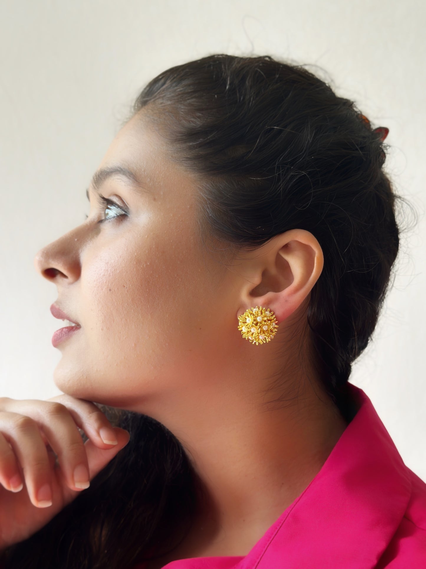 Sunshine Mini Pearl Studs - Gold