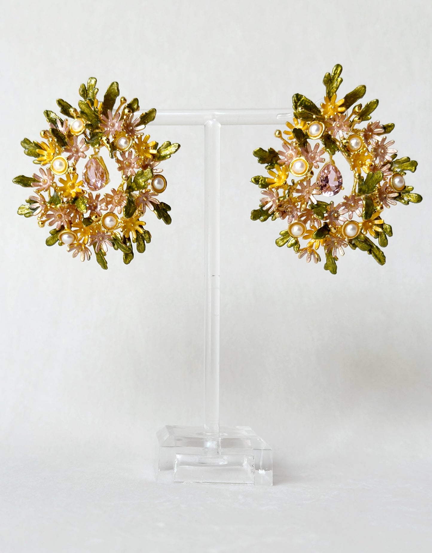 Enchanted Glade Earrings - Pastel Garden