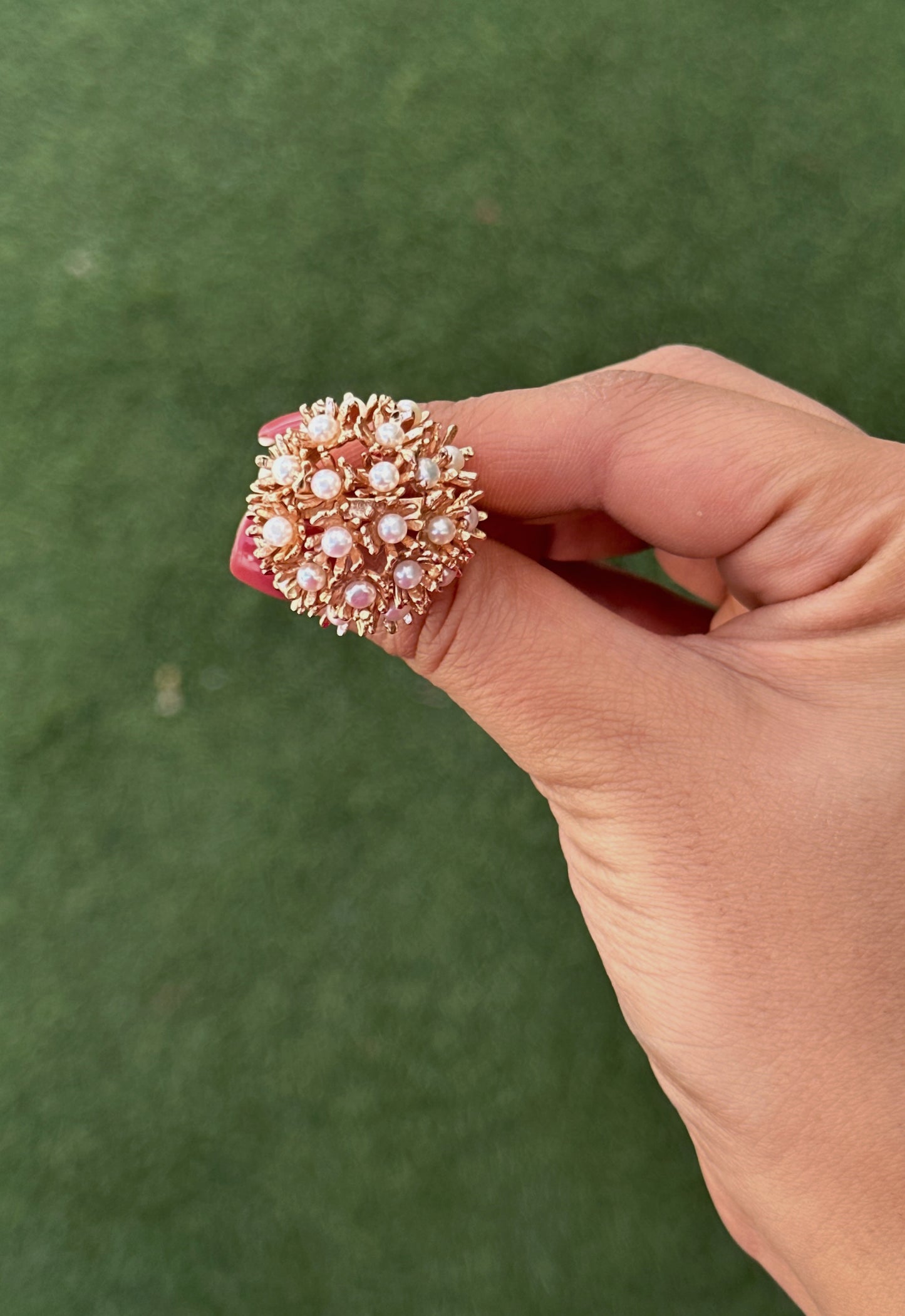Sunshine Midi Pearl Ring Rose Gold