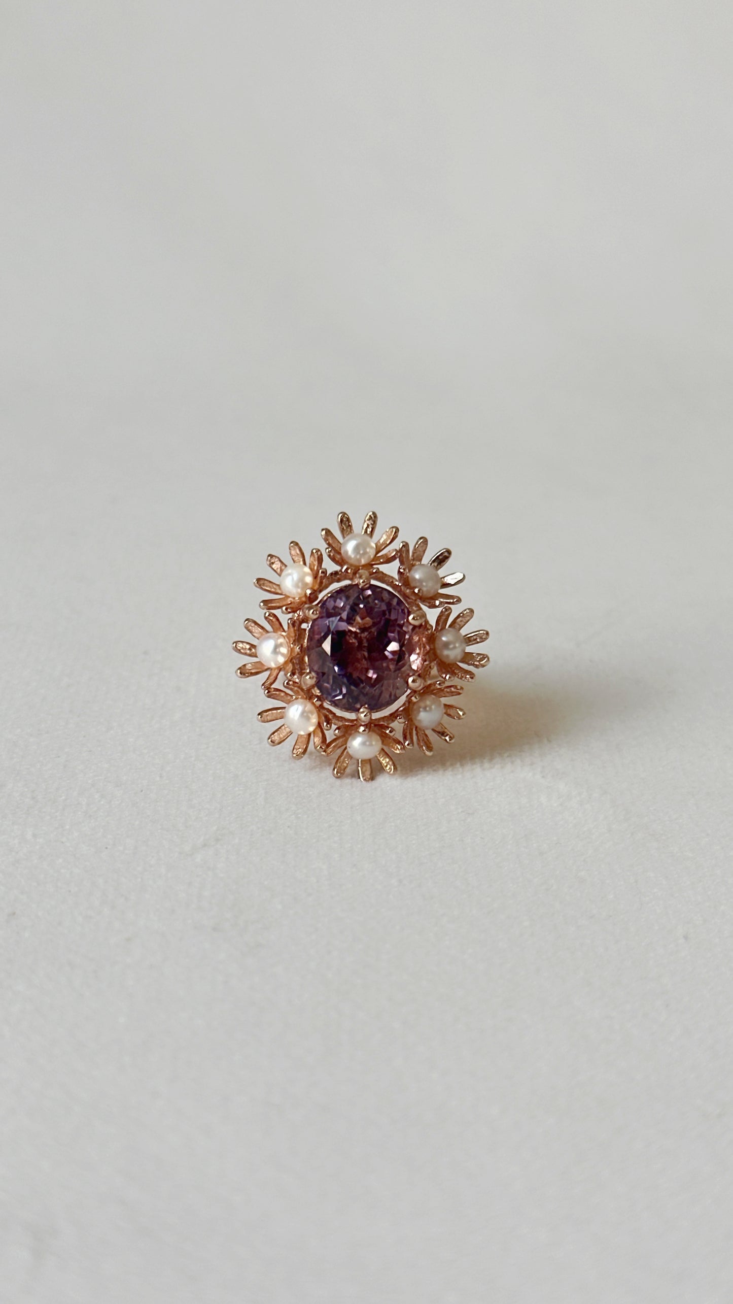 Blooming Wreath Amethyst Pearl Ring