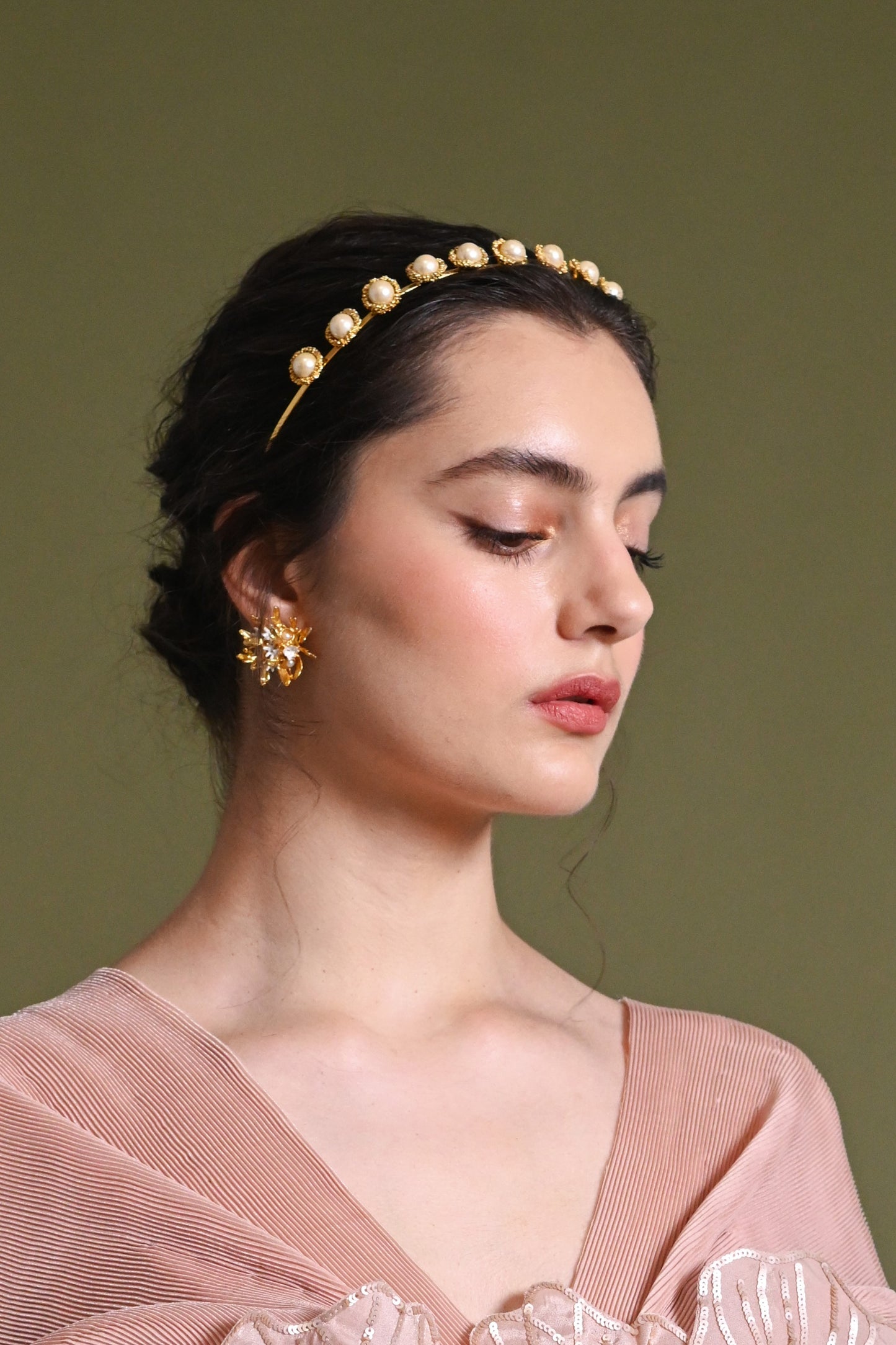 Pearl Cup Trail Hairband - Gold