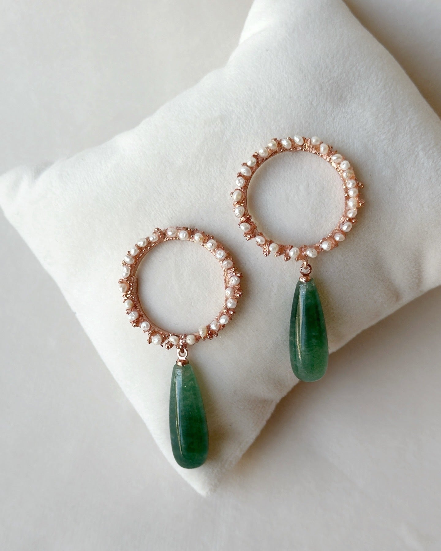Candy drop danglers with Aventurine and Freshwater pearls