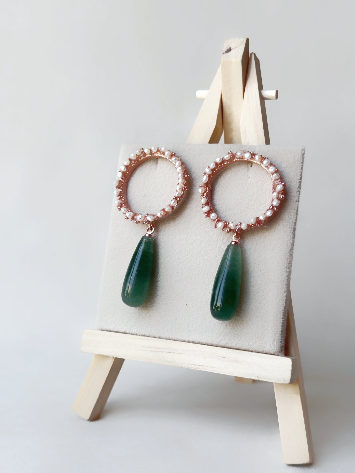 Candy drop danglers with Aventurine and Freshwater pearls