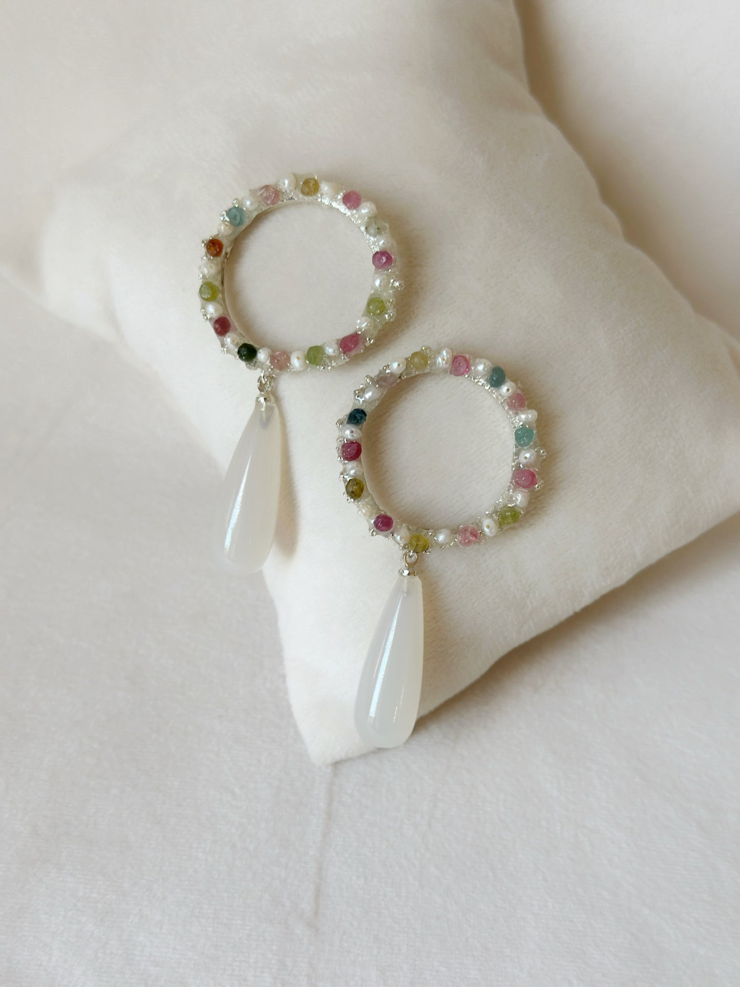 Tourmaline Candy and White Onyx Drops