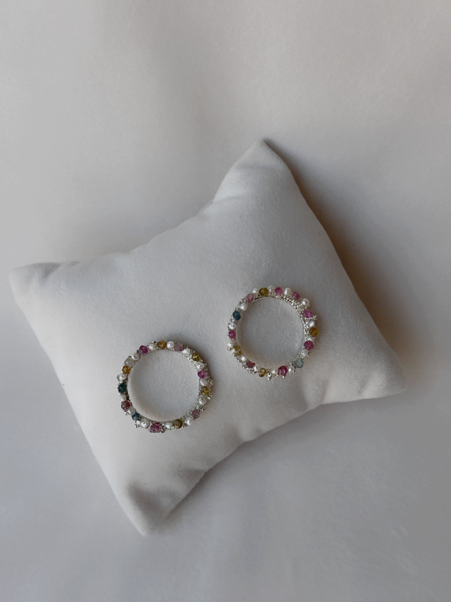 Tourmaline Chakra Studs Silver