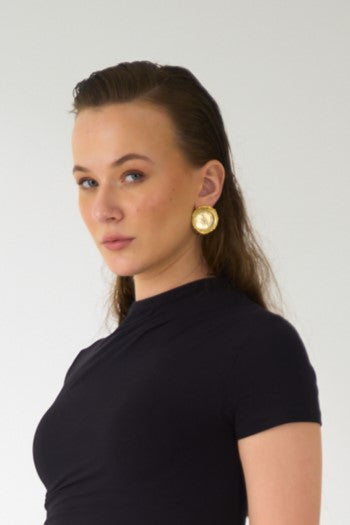 Crater Earrings Gold