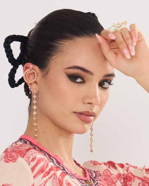 Pearl Cup Cascade Danglers Rose Gold