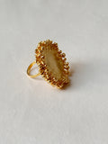 Two Tone bubbly crater ring Gold