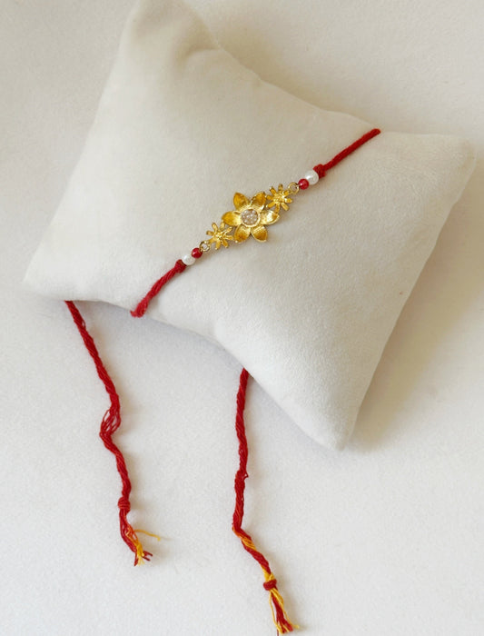 Blooming Rakhi Gold and Red