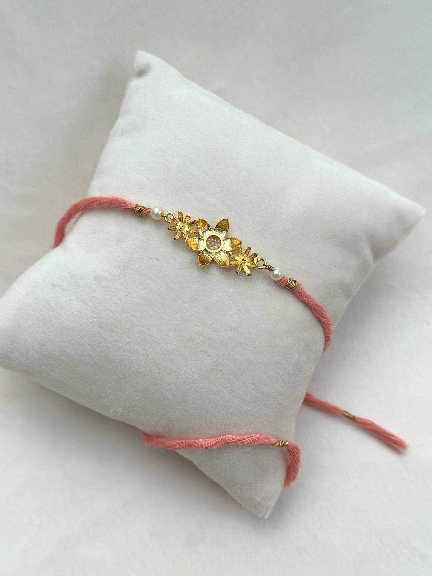 Blooming Rakhi Gold and Pink