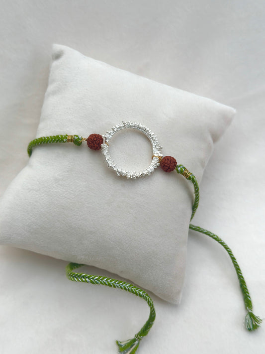 Chakra Rakhi Silver and Green