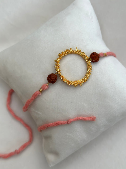 Chakra Rakhi Gold and Pink