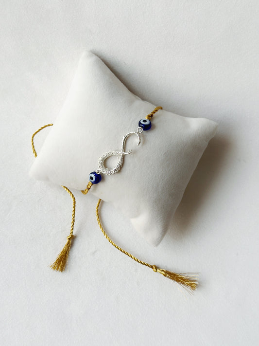 Infinity Rakhi Silver and Gold