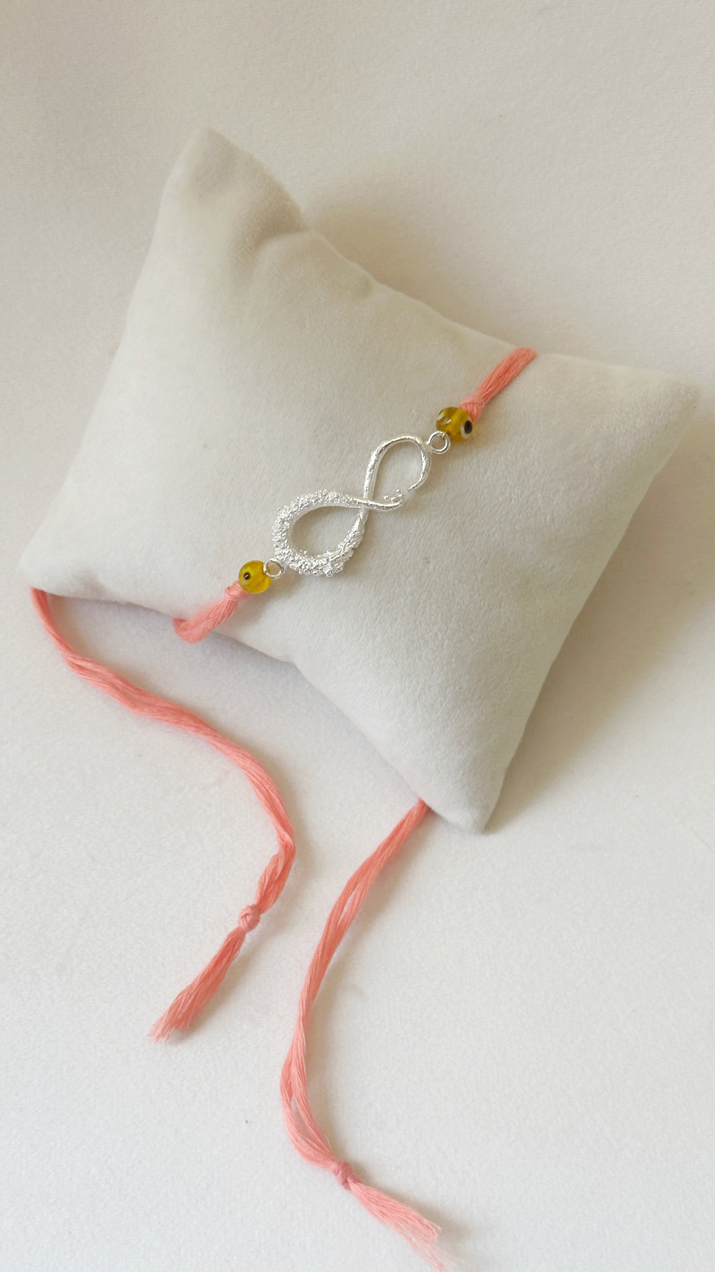 Infinity Rakhi Silver and Pink