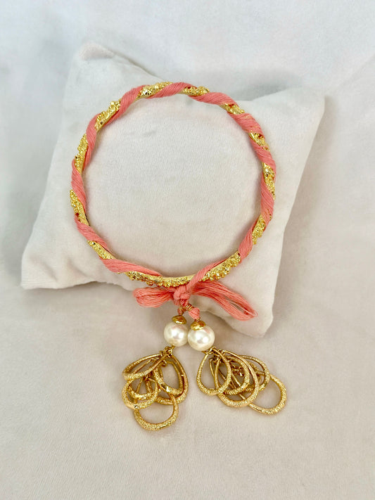 Lumba Latkan Bangle Gold Pink