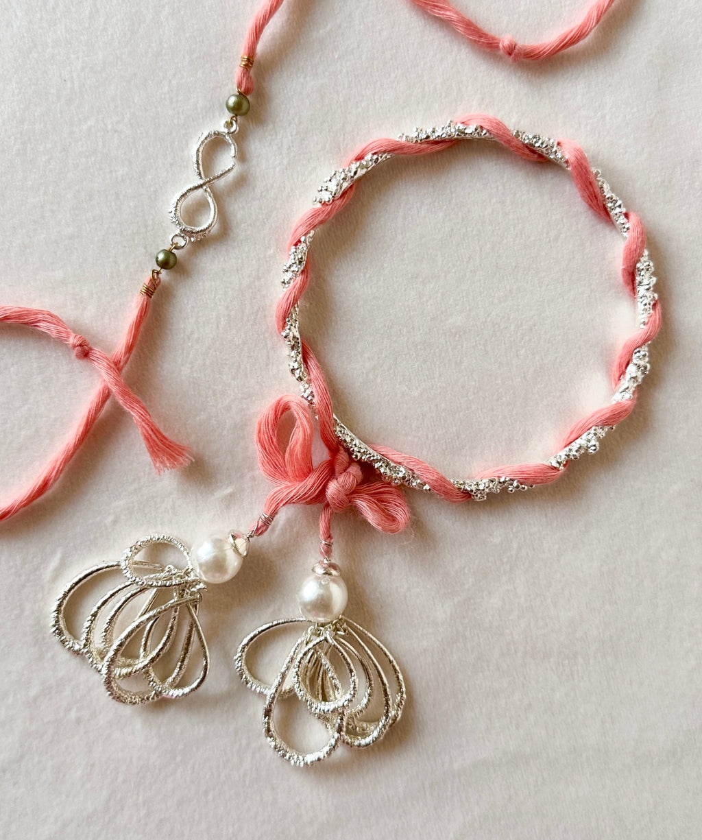 Lumba Latkan Bangle Silver Pink