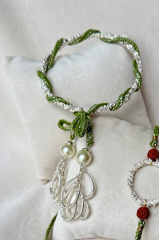 Lumba Latkan Bangle Silver Green