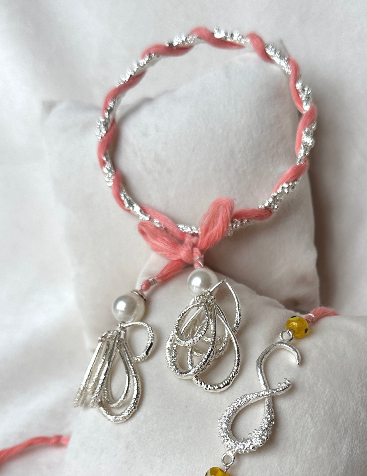 Lumba Latkan Bangle Silver Pink