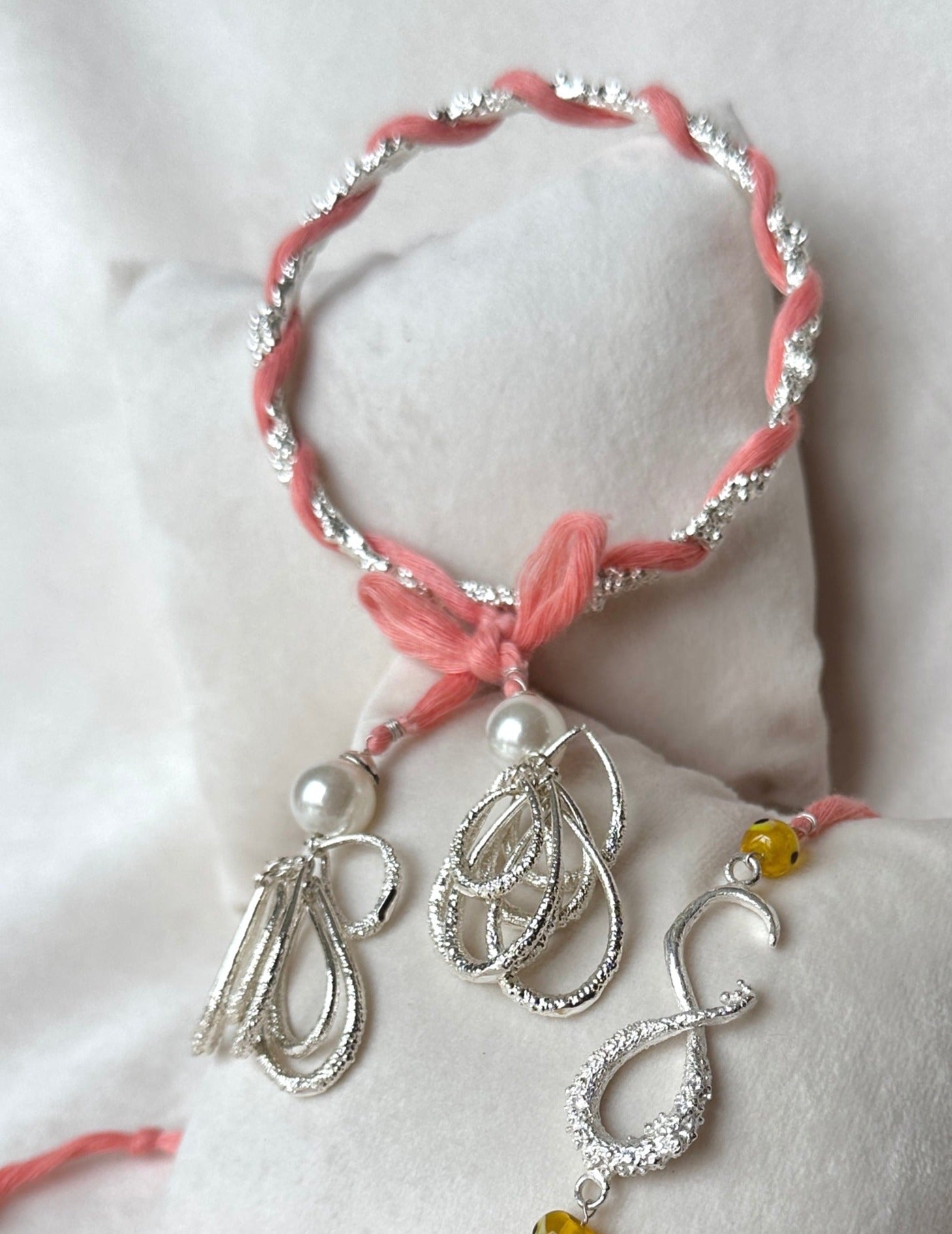 Lumba Latkan Bangle Silver Pink