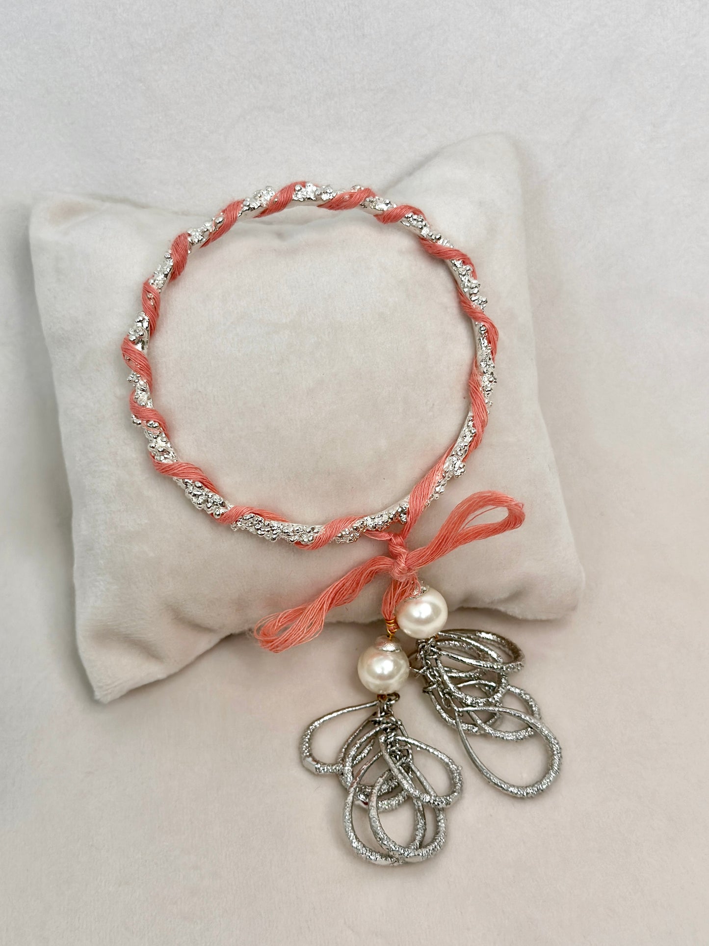 Lumba Latkan Bangle Silver Pink