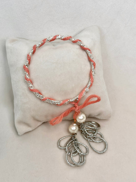 Lumba Latkan Bangle Silver Pink
