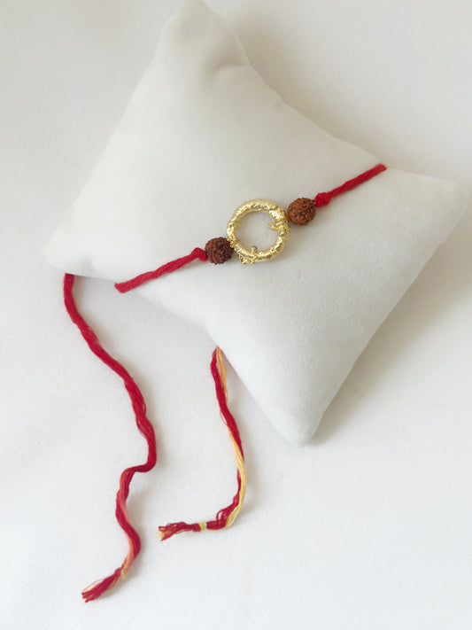 Mudra Rakhi Gold and Red