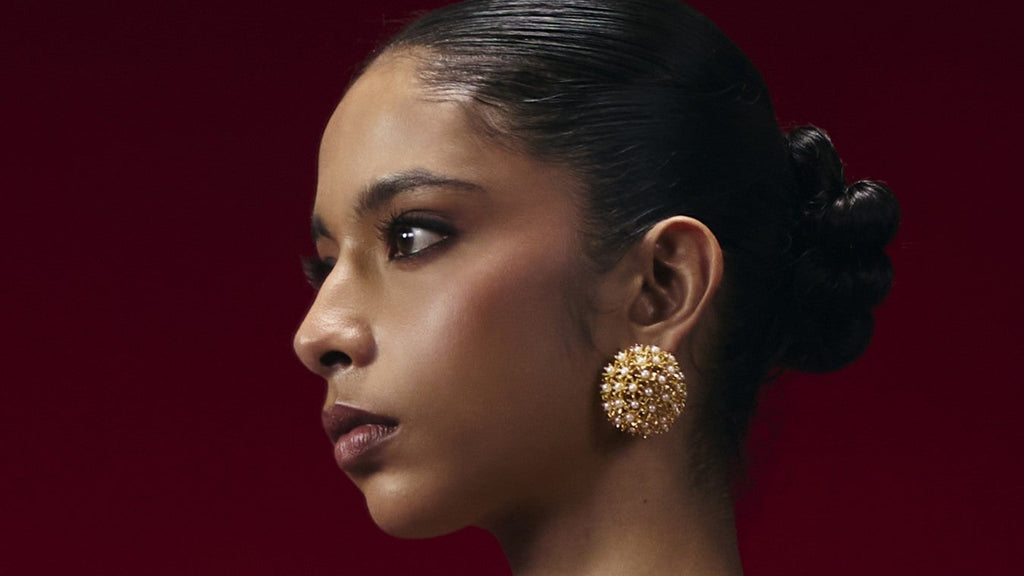 Springtime Sunshine Pearl Studs - Gold