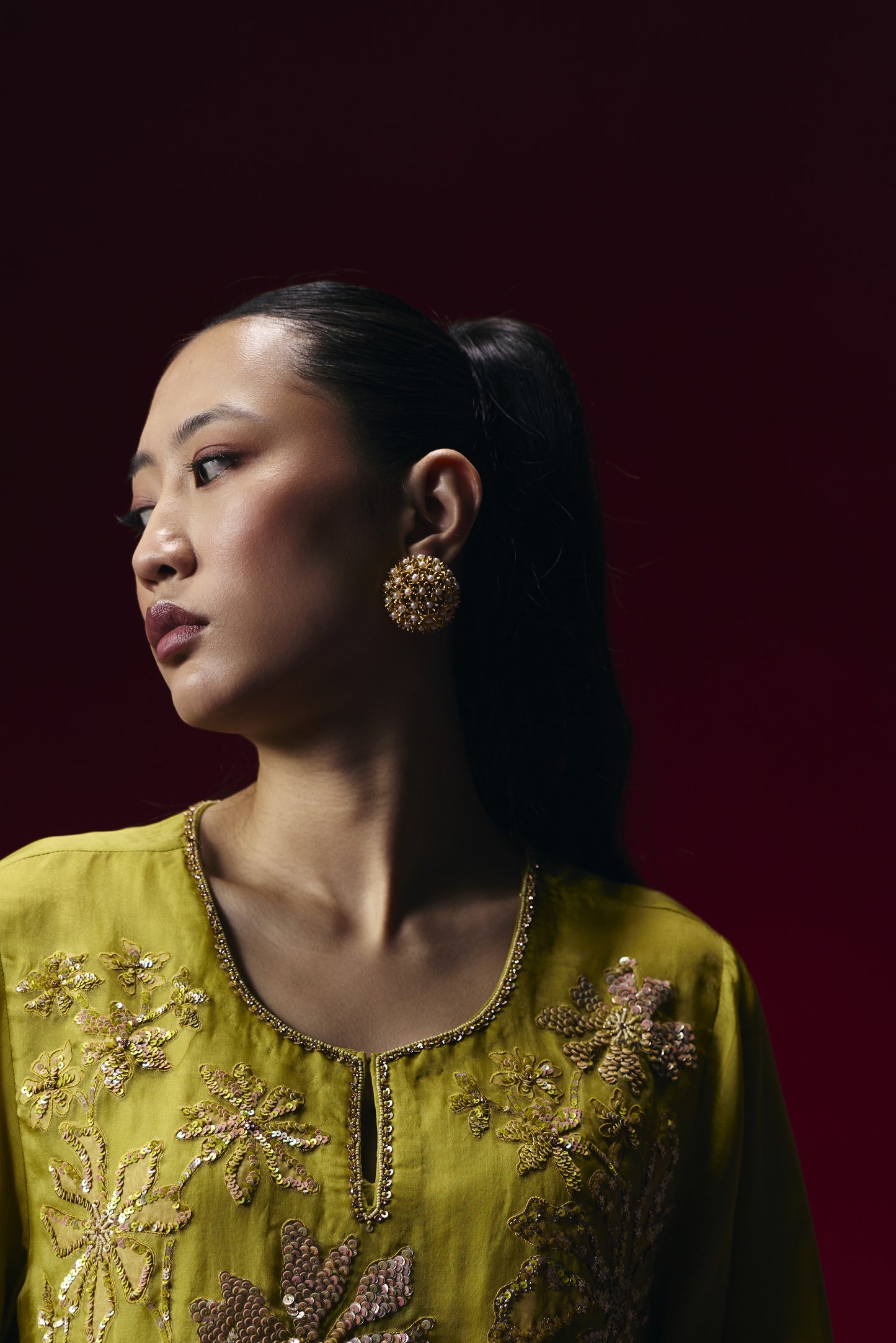 Springtime Sunshine Pearl Studs - Gold