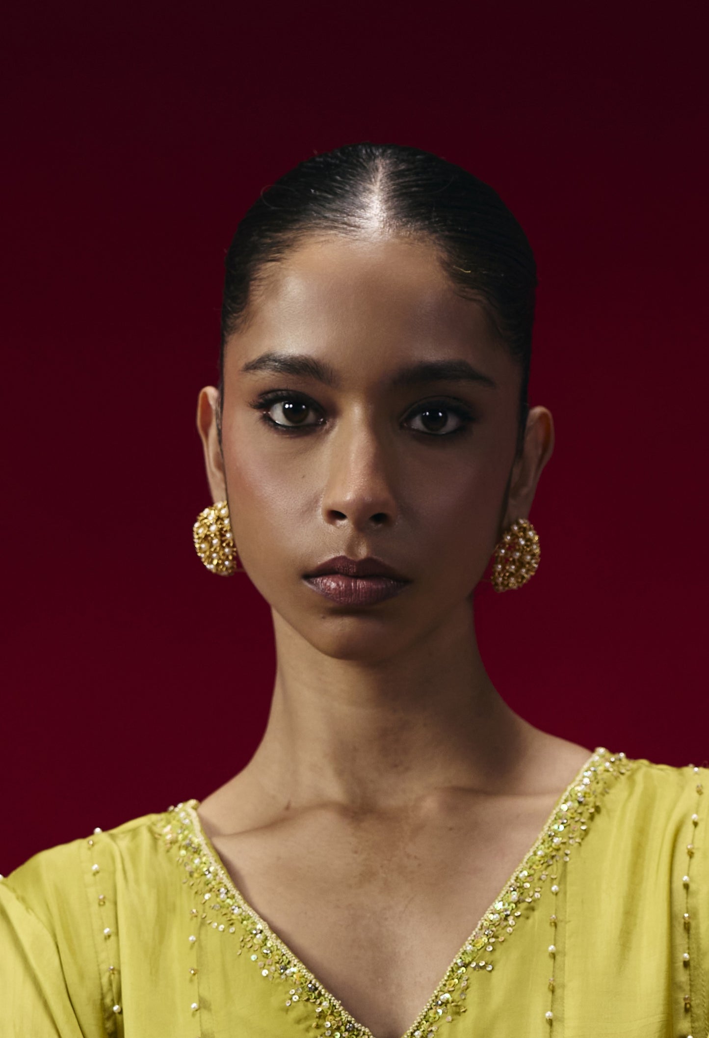 Springtime Sunshine Pearl Studs - Gold