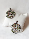Trellis Earrings - Black and Pink