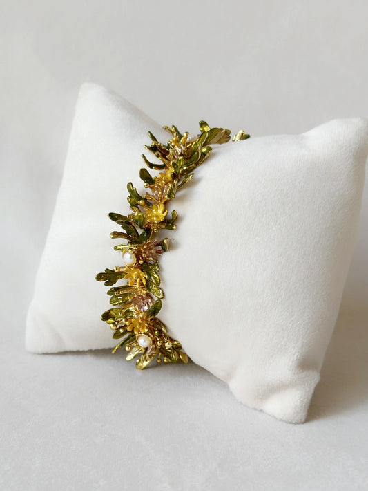Blooming Trail Bangle  - pastel garden