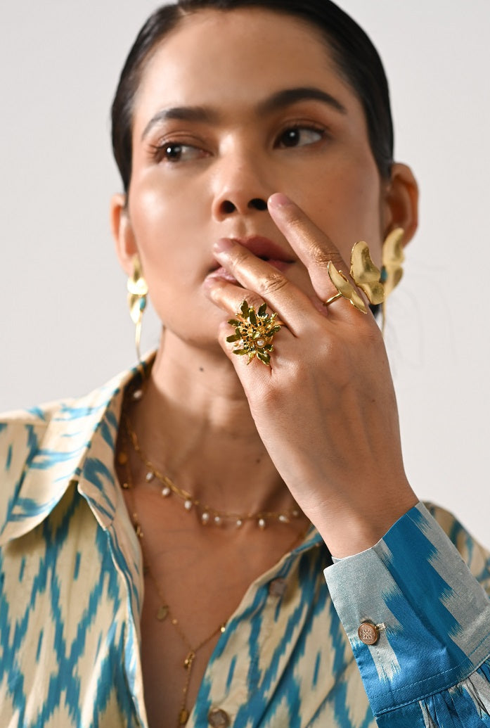 Flowerburst Ring - Forget-me-not Blue