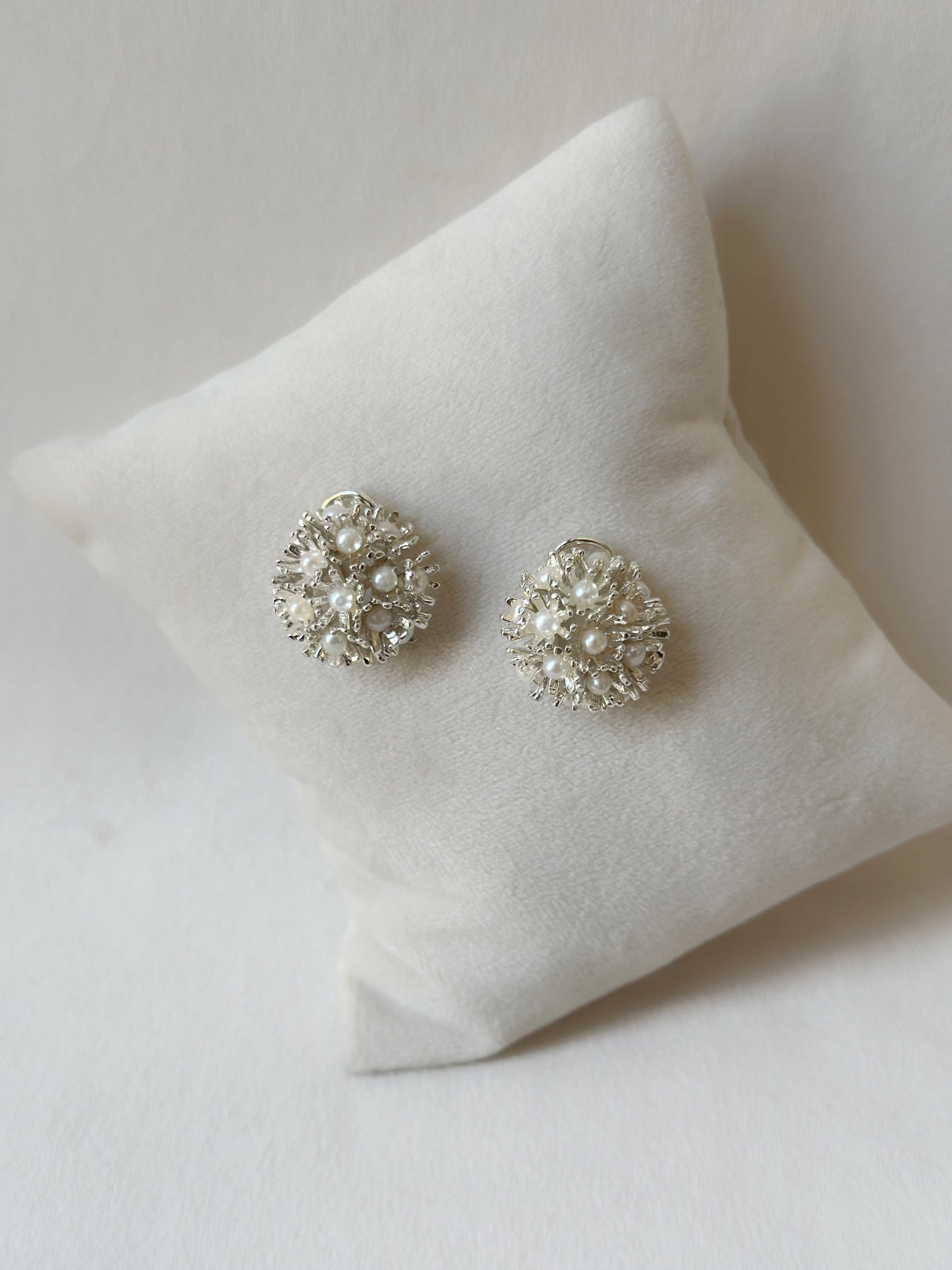Sunshine Mini Pearl Studs - Silver