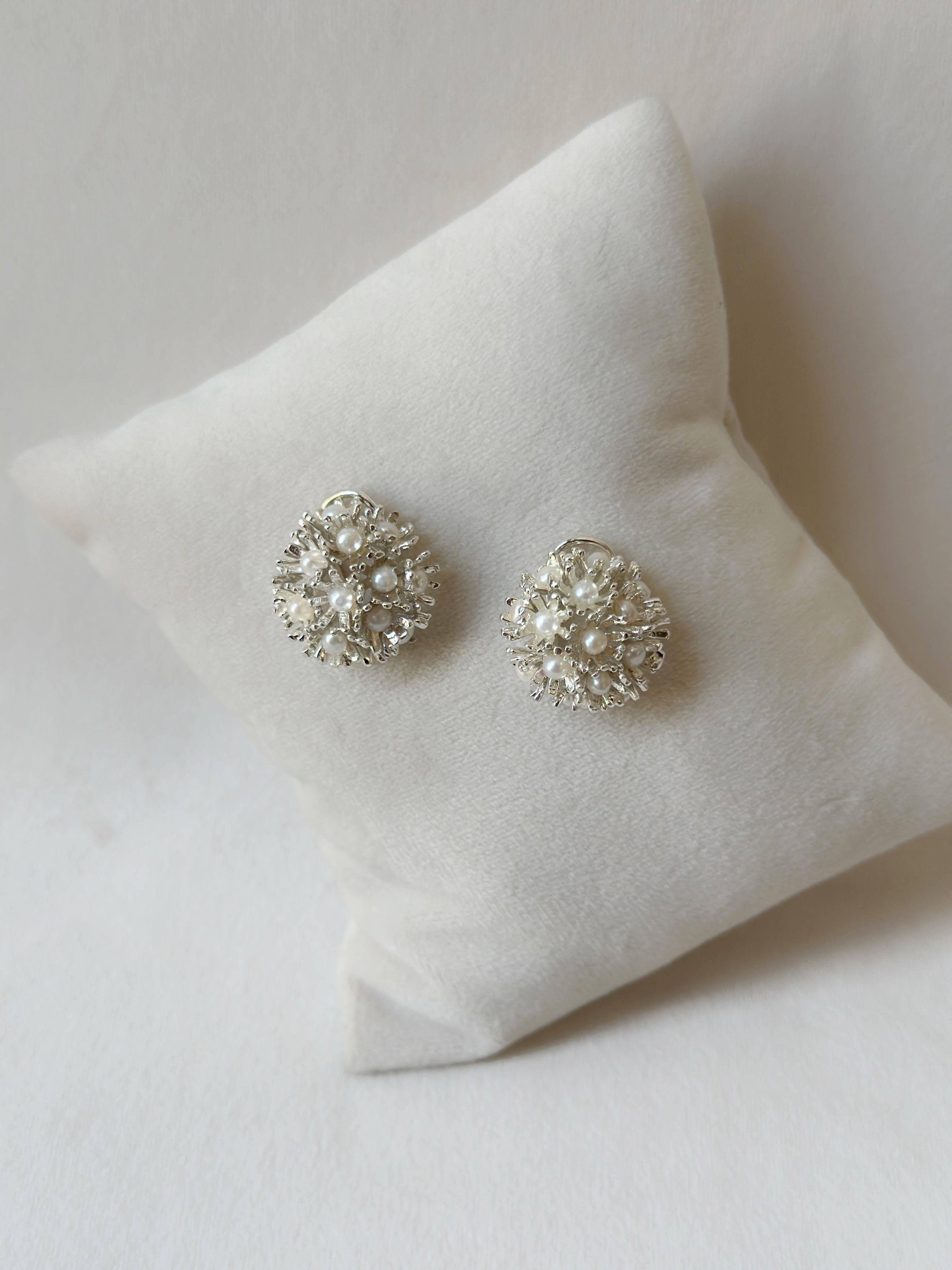 Sunshine Mini Pearl Studs - Silver