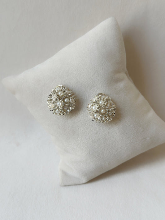Sunshine Mini Pearl Studs - Silver