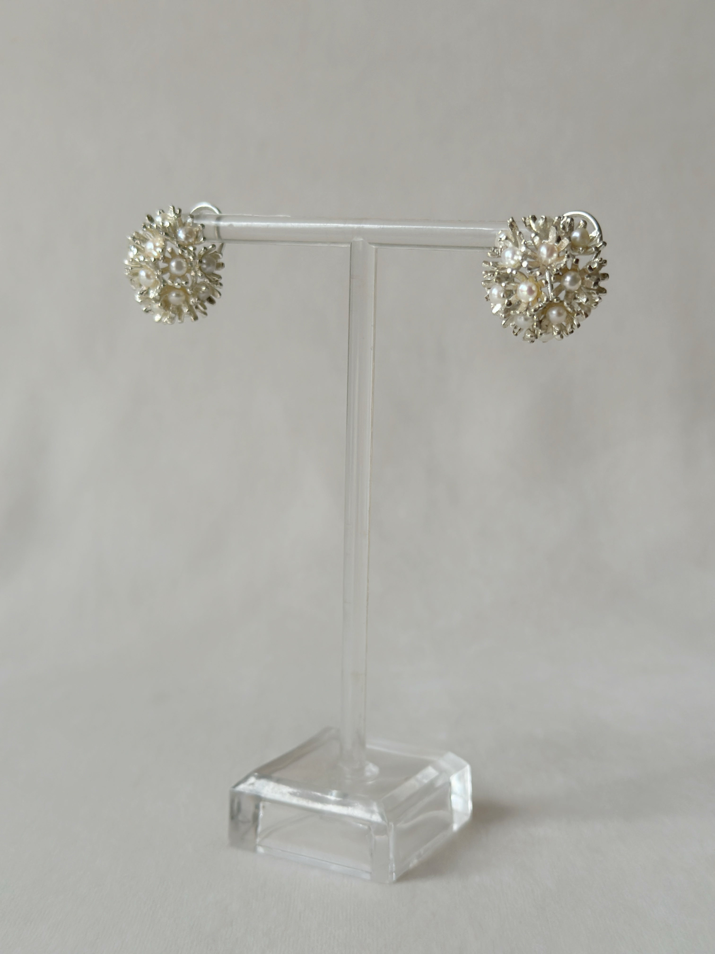Sunshine Mini Pearl Studs - Silver
