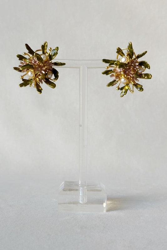 Wild Flower Bouquet Studs - Pastel garden