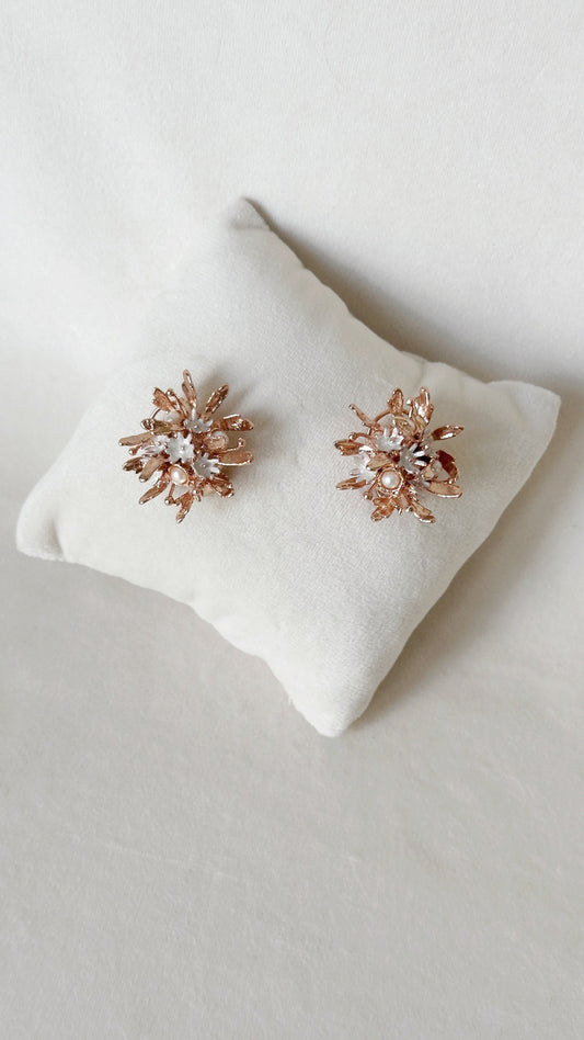 Wild Flower Bouquet Studs Rose Gold