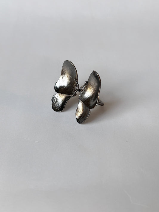 Wings of Spring Open Flexible Ring Black