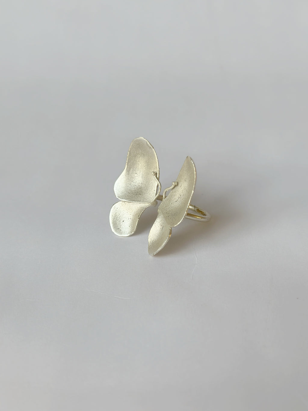 Wings of Spring Open Flexible Ring Silver