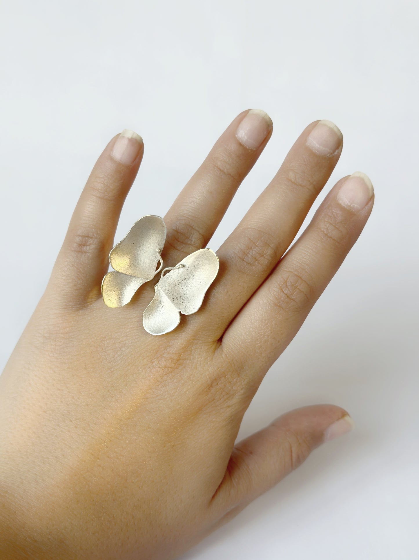Wings of Spring Open Flexible Ring Silver