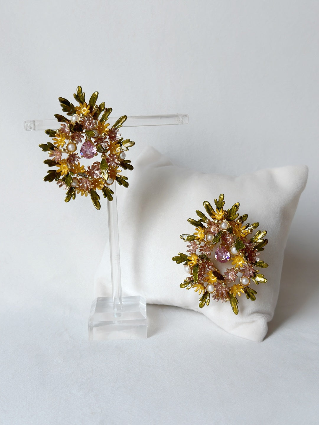 Enchanted Glade Earrings - Pastel Garden