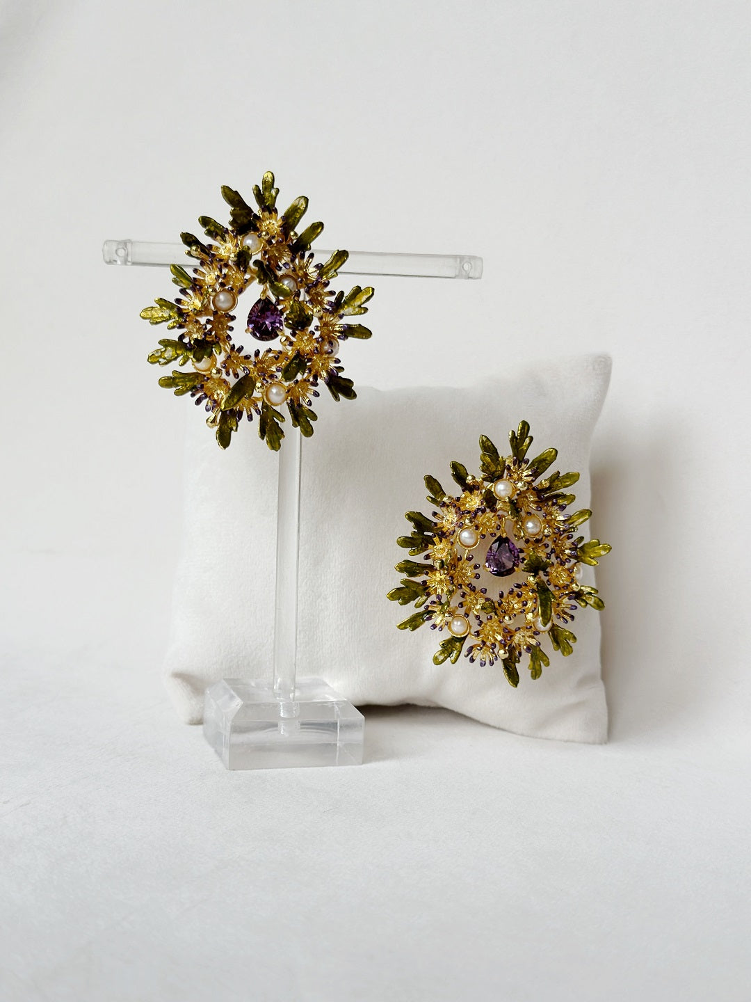Enchanted Glade Earrings - violet woodland