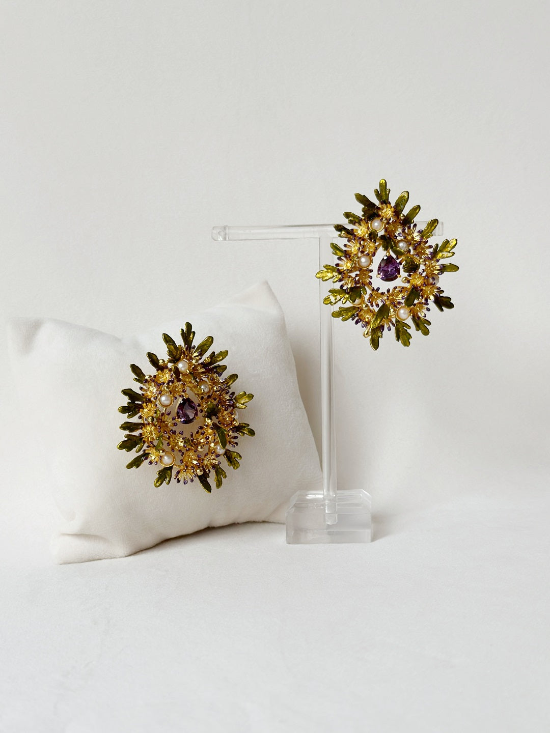 Enchanted Glade Earrings - violet woodland